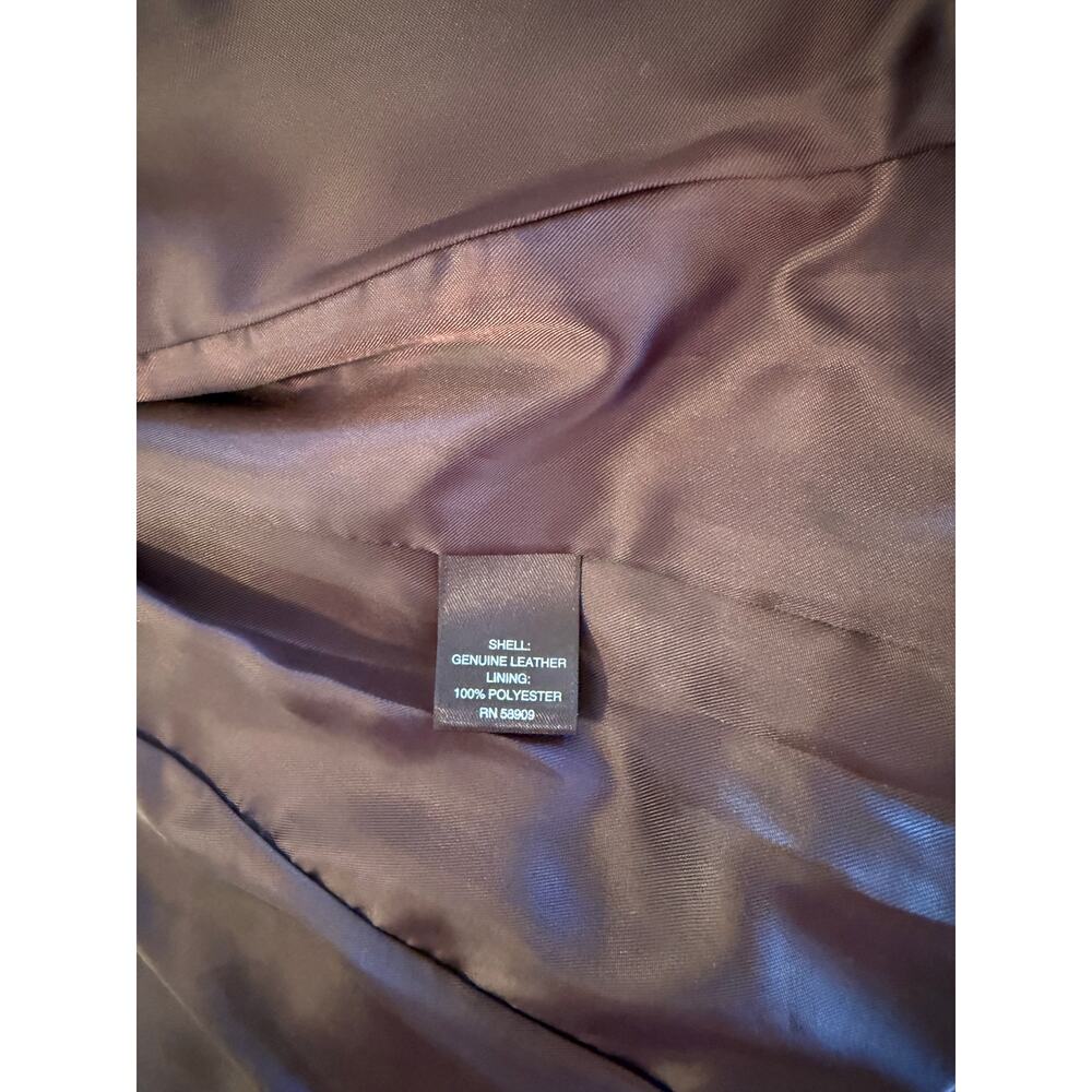 Gianni Bini Women's Genuine Leather Moto Plum Jacket Zip Snap Buckles Sz XS - Picture 4 of 7